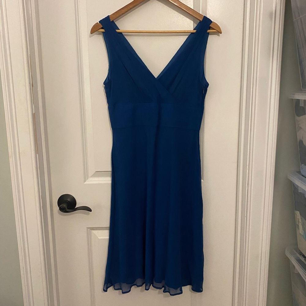 J. Crew Royal Blue Silk Sleeveless Midi Dress